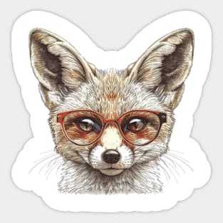 Specs 'n' Sand: The Fennec Fox Fashionista Tee Sticker